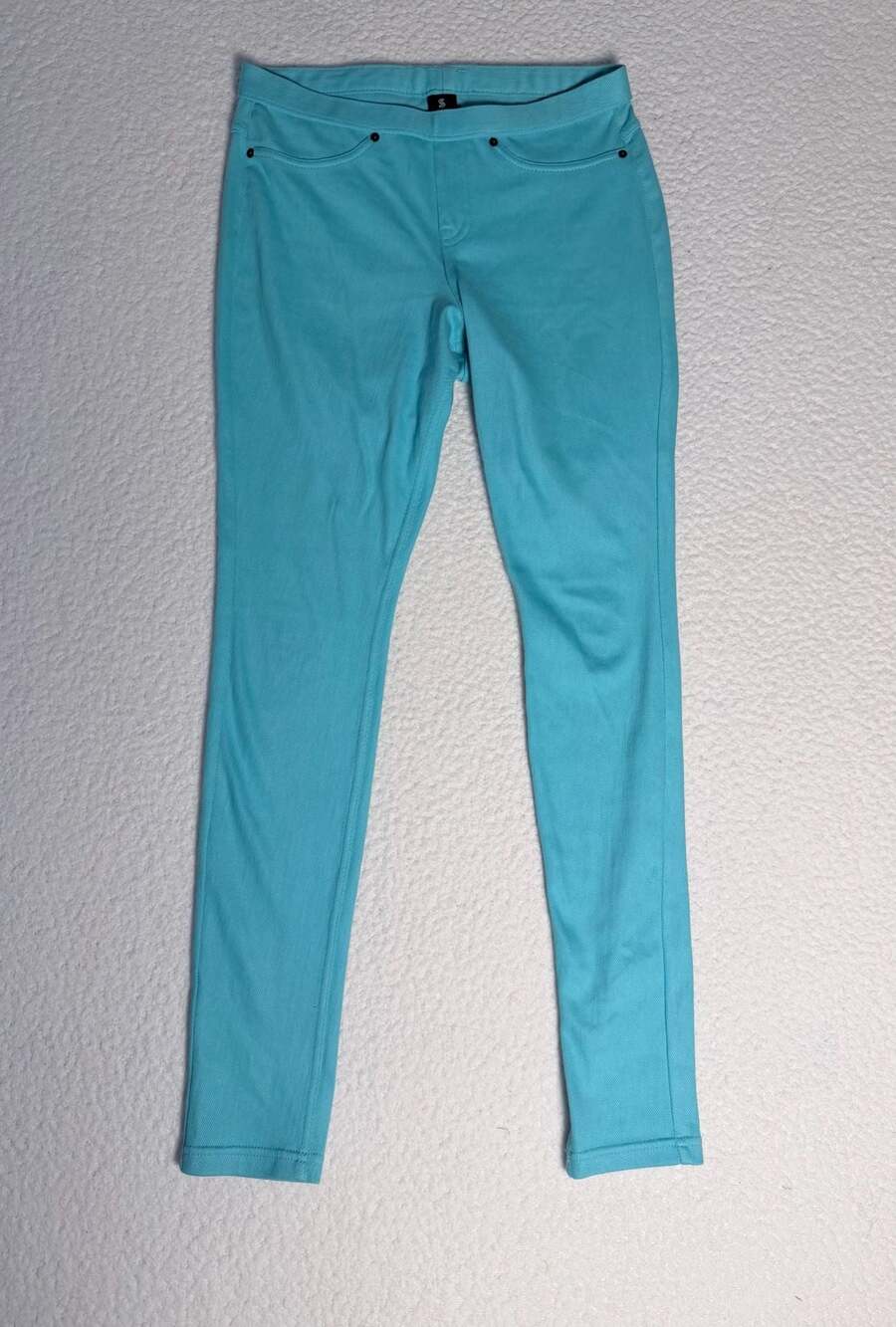 HUE Essential Denim Leggings Teal Size Small NEW